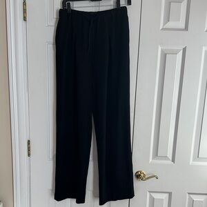 Black Wide-Leg Drawstring Pants